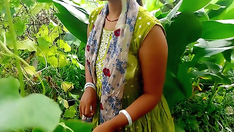 Indian girl gets fucked in the muddy forest garden