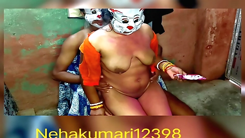 Amateur brunette in desi style clothes rides cock in hd