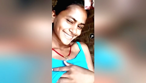 Busty brunette girl with natural hairy pussy shows
