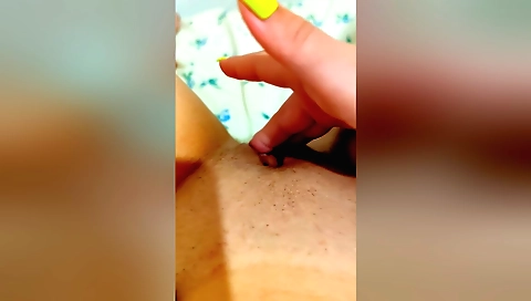 Depravedminx with 18 years plays with her hairy pussy
