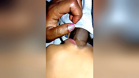Indian babe in leather shorts is having sex with a man