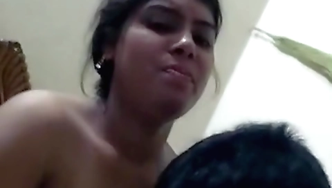 Latina and Indian porn star with big tits on top of a big dick