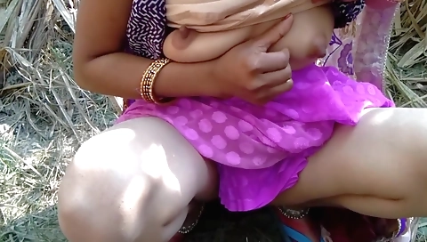Indian teen fingering hairy pussy in outdoor pov video