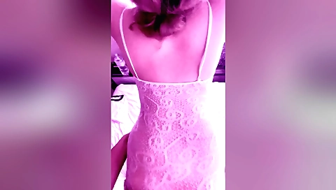 Amateur sex video scene of a brunette 18+ and her lover