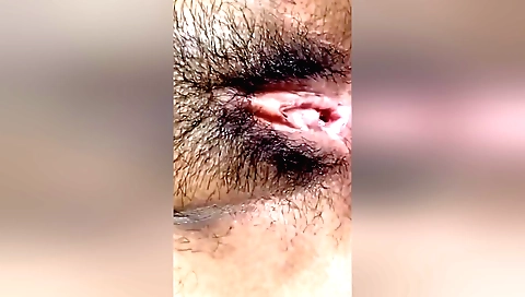 Indian babe fingering her hairy pussy in pov video