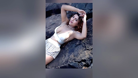 Red-haired amateur doggy-style babe with big tits sucking dick