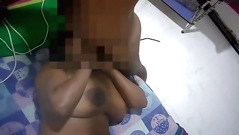 Indian wife with big tits and ass showing off her huge tits