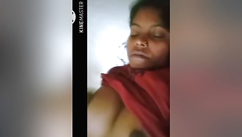 Indian girl in lingerie with big boobies in solo video