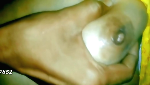 Big tittied chick with natural boobs taking care of a dick