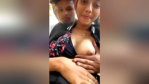 Amateur brunette with shaved cunt riding on her boyfriend