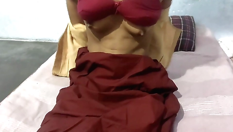Indian babe in lingerie with small tits and a nice ass