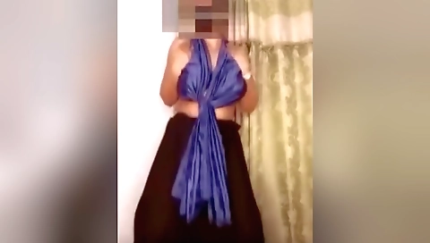 Dance with a guy in a nice dress in a horny solo video