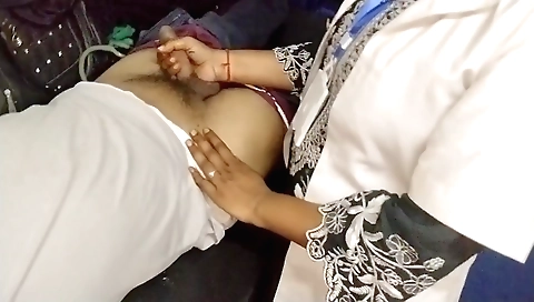 Indian hairy babe in a sexy outfit having sex with two men
