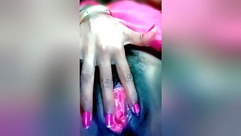 Indian wife shows off her hairy pussy in her own home