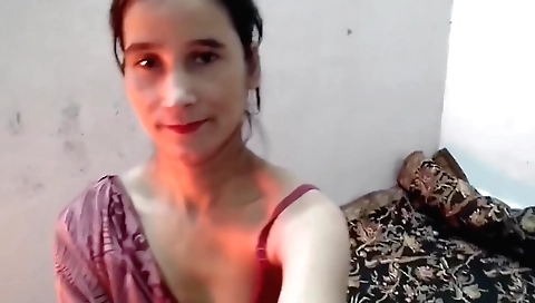 Gorgeous little girl in colorful dress in POV solo video