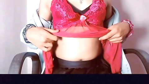 Indian solo female takes off her dress and looks beautiful