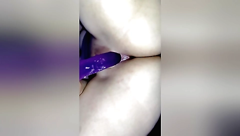 Indian big-titted milf gets her hole banged with a big sex toy