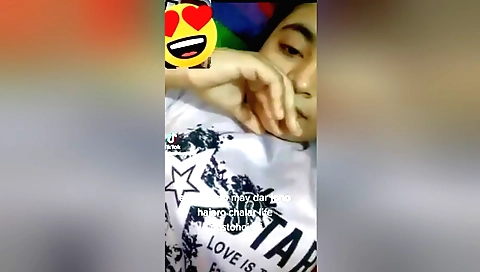 Sexy indian brunette in a webcam video with small boobs