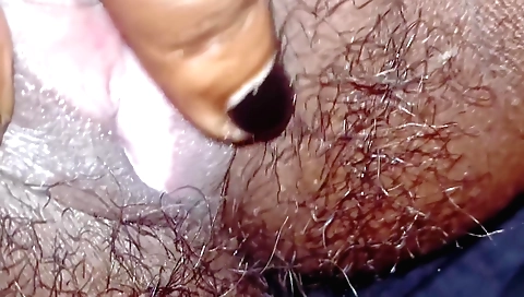Indian babe 18+ with hairy pussy taking a nice look