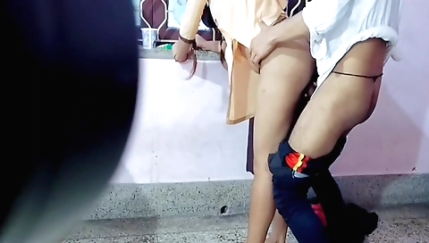 Indian girl with small tits and short legs fucked in the camera