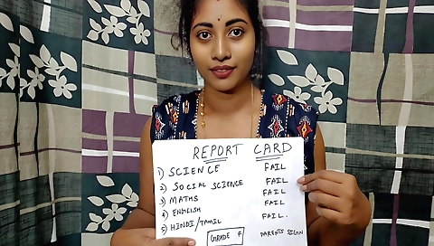 Indian stepdaughter gets a report card messed up by her stepdad