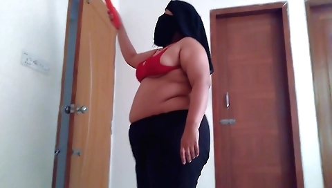 Indian maid with big boobs and tits has sex with two guys
