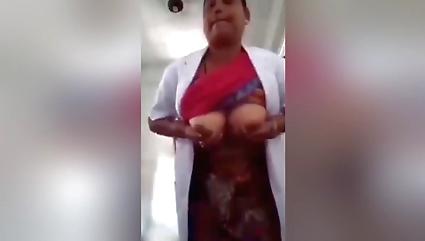 Indian woman with big tits and a hairy pussy on webcam
