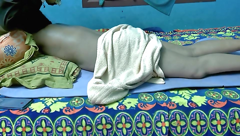 Indian housewife gives massage and makes her hubby happy