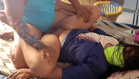 Indian married couple having fun while fucking each other