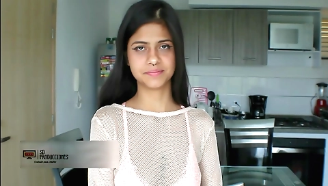 Indian hottie with huge tits and ass sucks neighbor's dick