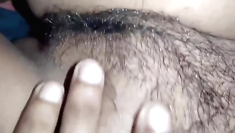 Indian hairy girl with natural curves fucks in pov