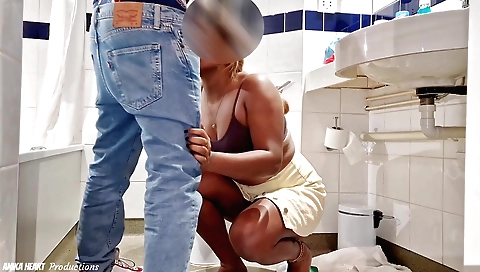 Big tits amateur wife seduces a plumber in the hotel bathroom