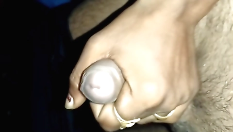 Hot brunette with small tits had to shake his hands with passion