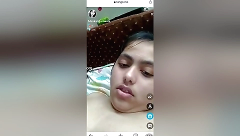 Indian girl with big boobs gets naked for web cam vid