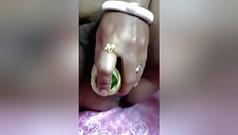 Indian hairy babe with a beautiful face fucks and takes a creampie
