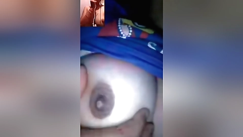 Indian chick with huge boobs making webcam amateur clip