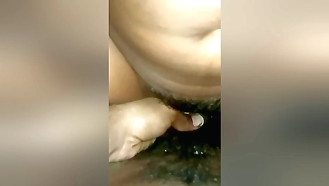 Hairy babe bhabi masturbating and playing with a big toy