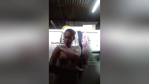 A sexy indian chick shows her beauty in the shower