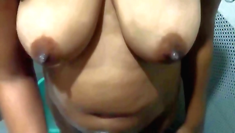 Indian teen with big natural boobs shows her blowjob