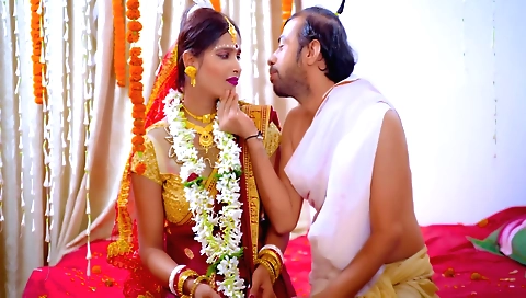 Indian brunette fucks her exboyfriend in the bedroom